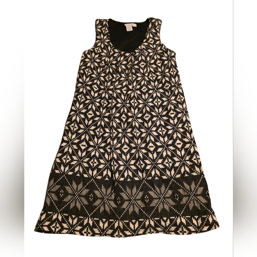 Charlotte Russe Sleeveless Knee Length Soft Winter Print Gray Tones Dress Size M